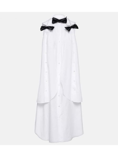 Pamučna midi haljina s mašnom Noir Kei Ninomiya