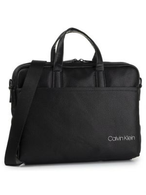 Slim fit laptop táska Calvin Klein fekete