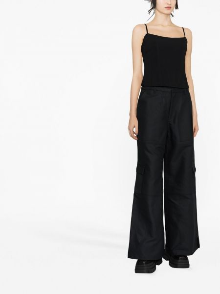 Cargo kalhoty s vysokým pasem relaxed fit Marc Jacobs černé