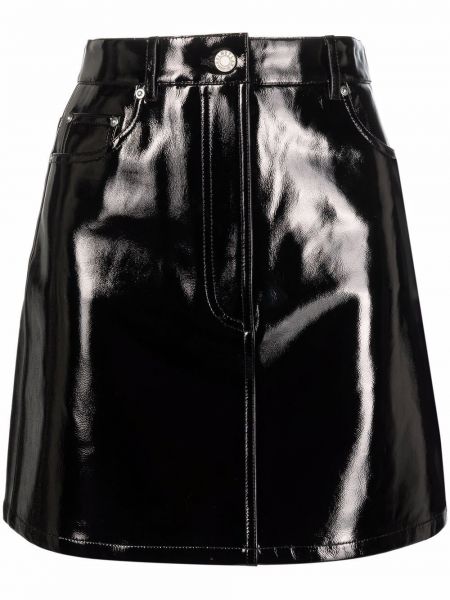 Černé mini sukně kožené Helmut Lang