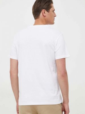 Bavlněné tričko s potiskem Guess bílé