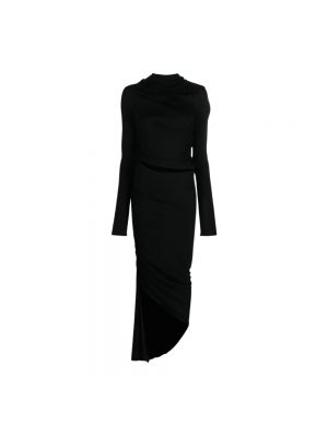 Sukienka midi asymetryczna drapowana Andrea Adamo czarna