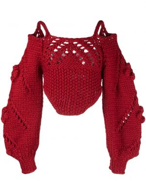 Вълнен пуловер Concepto червено