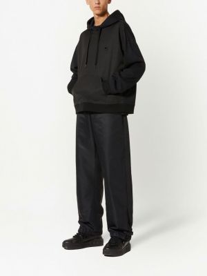 Bluza z kapturem bawełniana oversize Valentino czarna