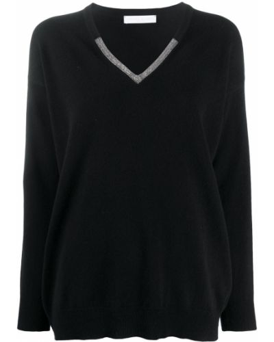 Jersey con escote v de tela jersey Fabiana Filippi negro