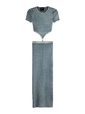 Pletené pletené šaty Bershka sivá