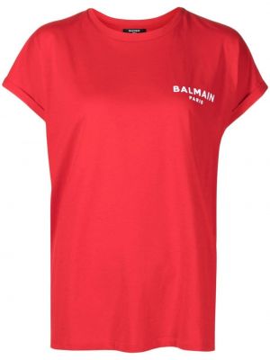 Памучна тениска Balmain червено