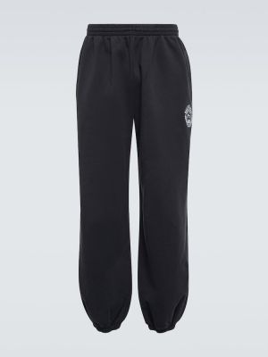 Džerzej bavlnené teplákové nohavice Balenciaga čierna