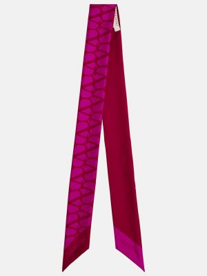Шелковый шарф Valentino розовый