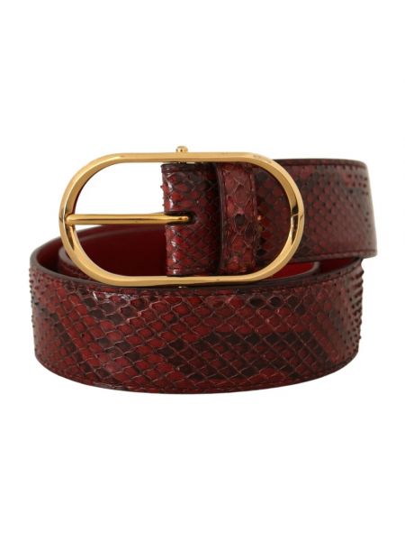 Cinturón de cuero de estampado de serpiente Dolce & Gabbana