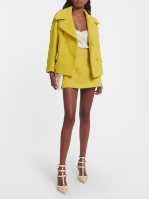 Vlněné mini sukně Redvalentino žluté