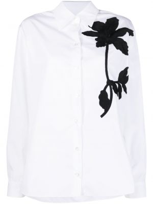 Памучна риза на цветя Erdem бяло