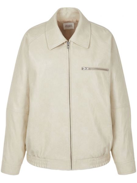 Duga jakna s patentnim zatvaračem Studio Tomboy bijela