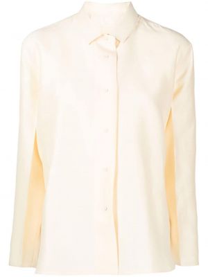 Памучна копринена риза Jnby жълто