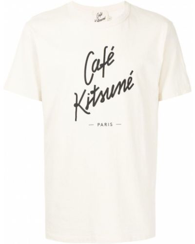 T-shirt con stampa Maison Kitsuné marrone