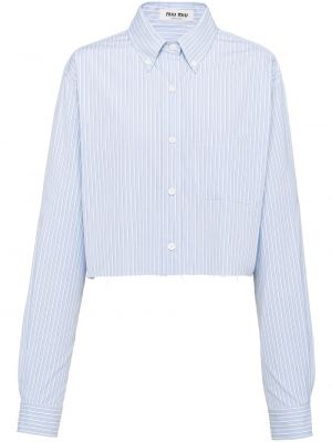 Camicia ricamata a righe Miu Miu blu