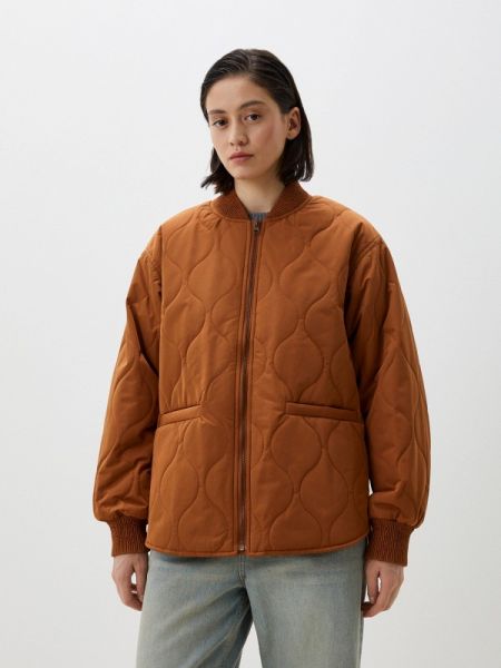 Утепленная демисезонная куртка Ichi коричневая