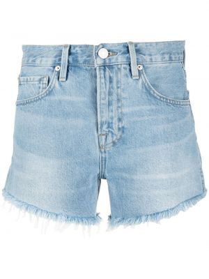 Shorts en jean effet usé Frame bleu