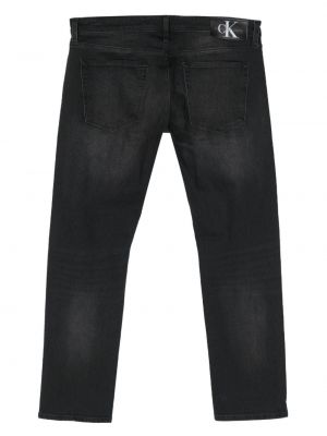 Kokvilnas skinny fit džinsi ar zemu vidukli Calvin Klein Jeans melns