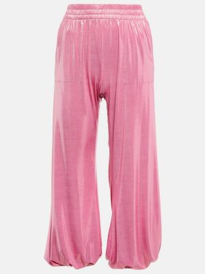 Rovné kalhoty Norma Kamali růžové