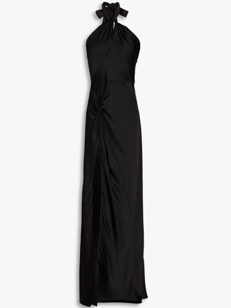 Атласное длинное платье Ronny Kobo черное