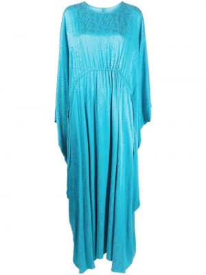Жакардова вечерна рокля на цветя с драперии Bambah синьо