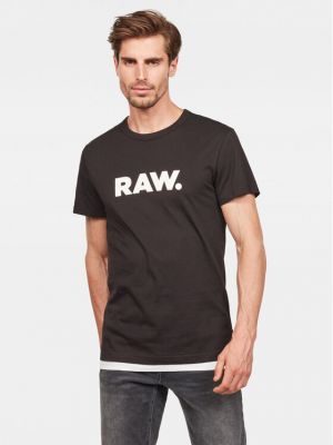 Marškinėliai su žvaigždės raštu G-star Raw juoda