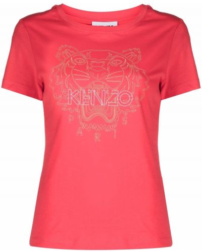 Camiseta con bordado Kenzo rojo