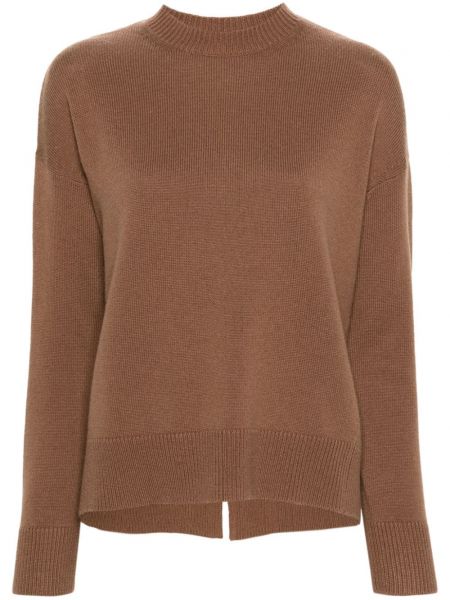 Vlnený dlhý sveter s okrúhlym výstrihom 's Max Mara hnedá
