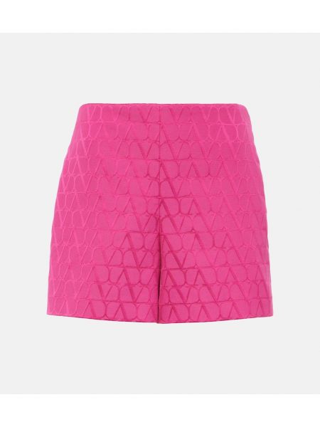 Pantaloni scurți din bumbac Valentino roz