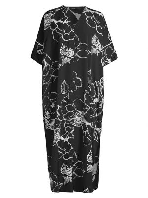 Пижама в цветочек с принтом Natori черная