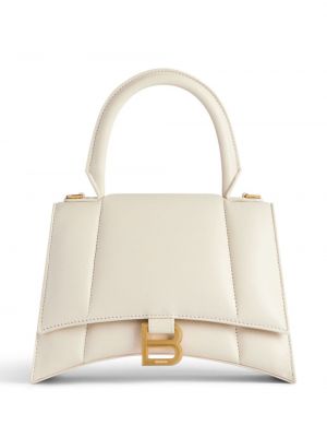 Δερμάτινη τσάντα shopper Balenciaga λευκό