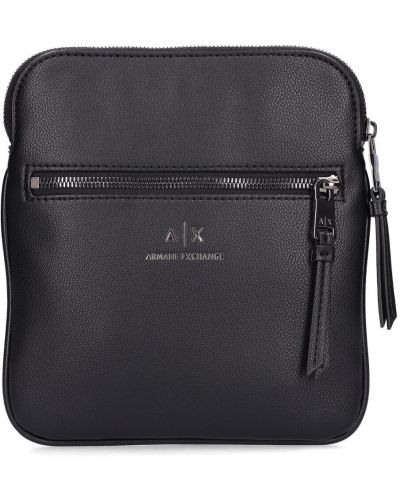 Кожени чанта през рамо от изкуствена кожа Armani Exchange черно