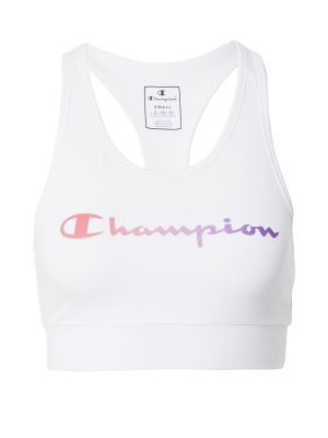 Bavlnená športová podprsenka s potlačou Champion Authentic Athletic Apparel - biela