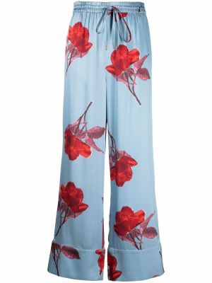 Svilene hlače ravnih nogavica s cvjetnim printom s printom L'autre Chose