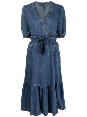 Džínové šaty s výstřihem do v Liu Jo modré