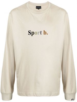 Pamučna sportska majica s printom Sport B. By Agnès B. smeđa
