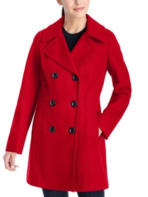 Двубортное пальто Anne Klein красное