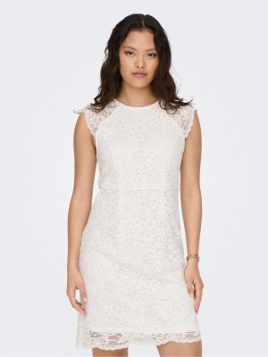 Φόρεμα με δαντέλα Only λευκό