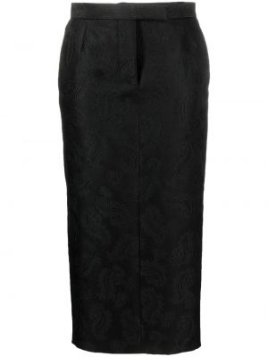 Puzdrová sukňa s potlačou s paisley vzorom Thom Browne čierna