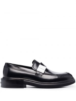 Loafers i läder med slip-on Calvin Klein svart