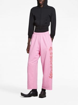 Spodnie sportowe relaxed fit Balenciaga różowe