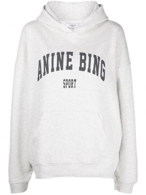 Kapučdžemperis ar apdruku Anine Bing pelēks