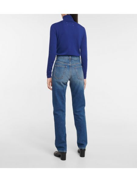 Proste jeansy z wysoką talią Maison Margiela niebieskie