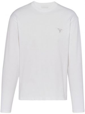 Långärmad t-shirt Prada vit