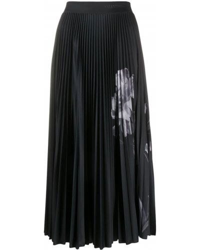 Falda de flores con estampado Valentino negro