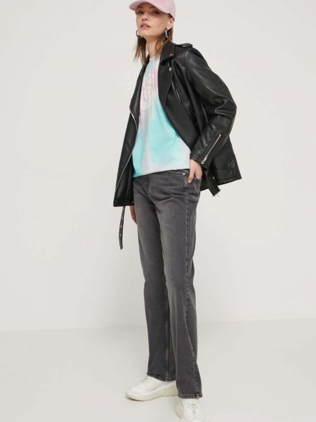 Traperice visoki struk Karl Lagerfeld Jeans siva