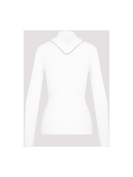 Jersey cuello alto de tela jersey con estampado de cachemira Bottega Veneta blanco