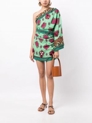 Sukienka koktajlowa z nadrukiem z wzorem paisley Johanna Ortiz zielona