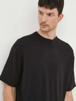 Hedvábné tričko Calvin Klein černé